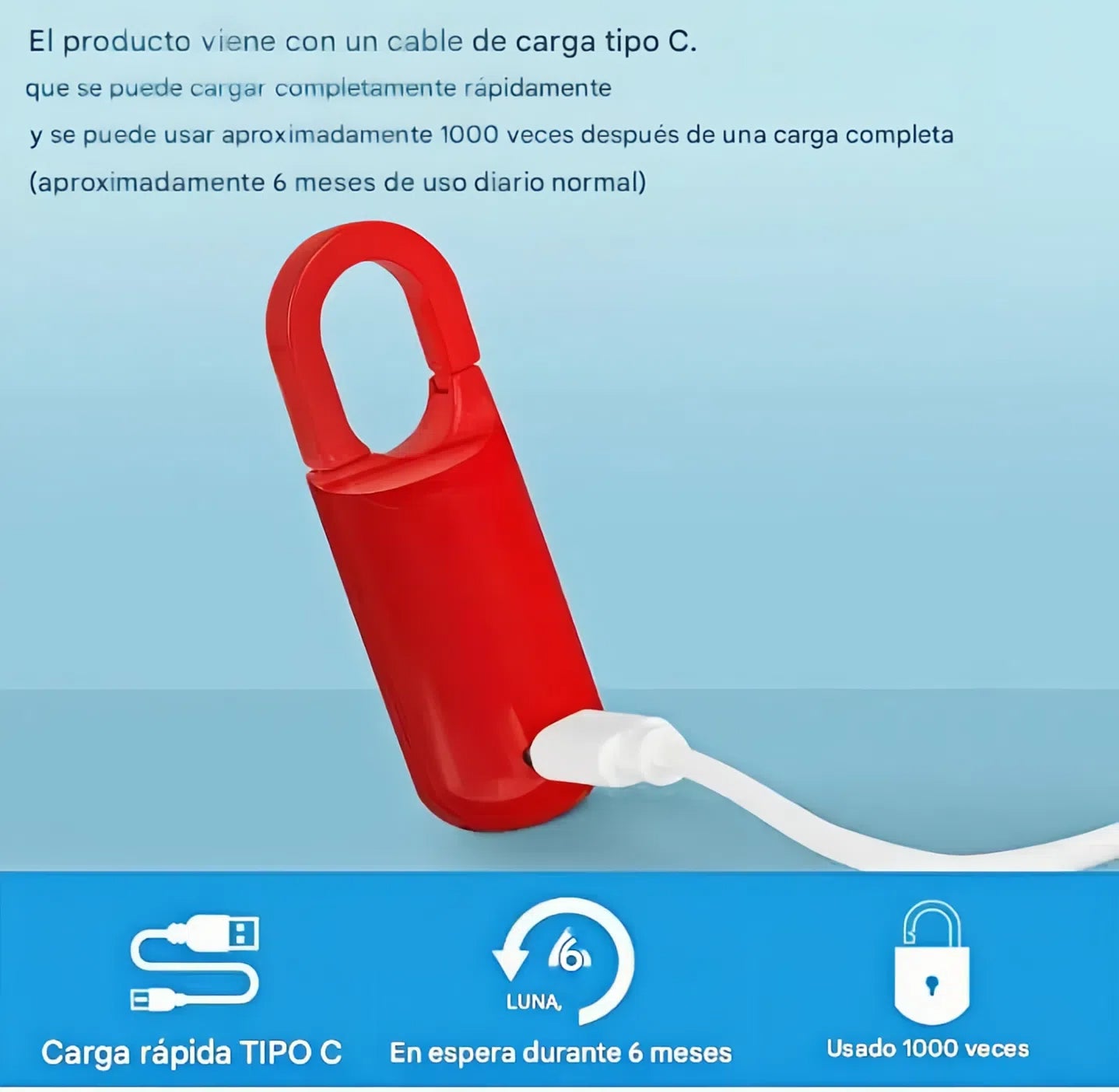 Mini Candado Inteligente con Huella Dactilar 🔒 | Cerradura Biométrica USB Recargable para Gimnasio, Casillero y Mochilas