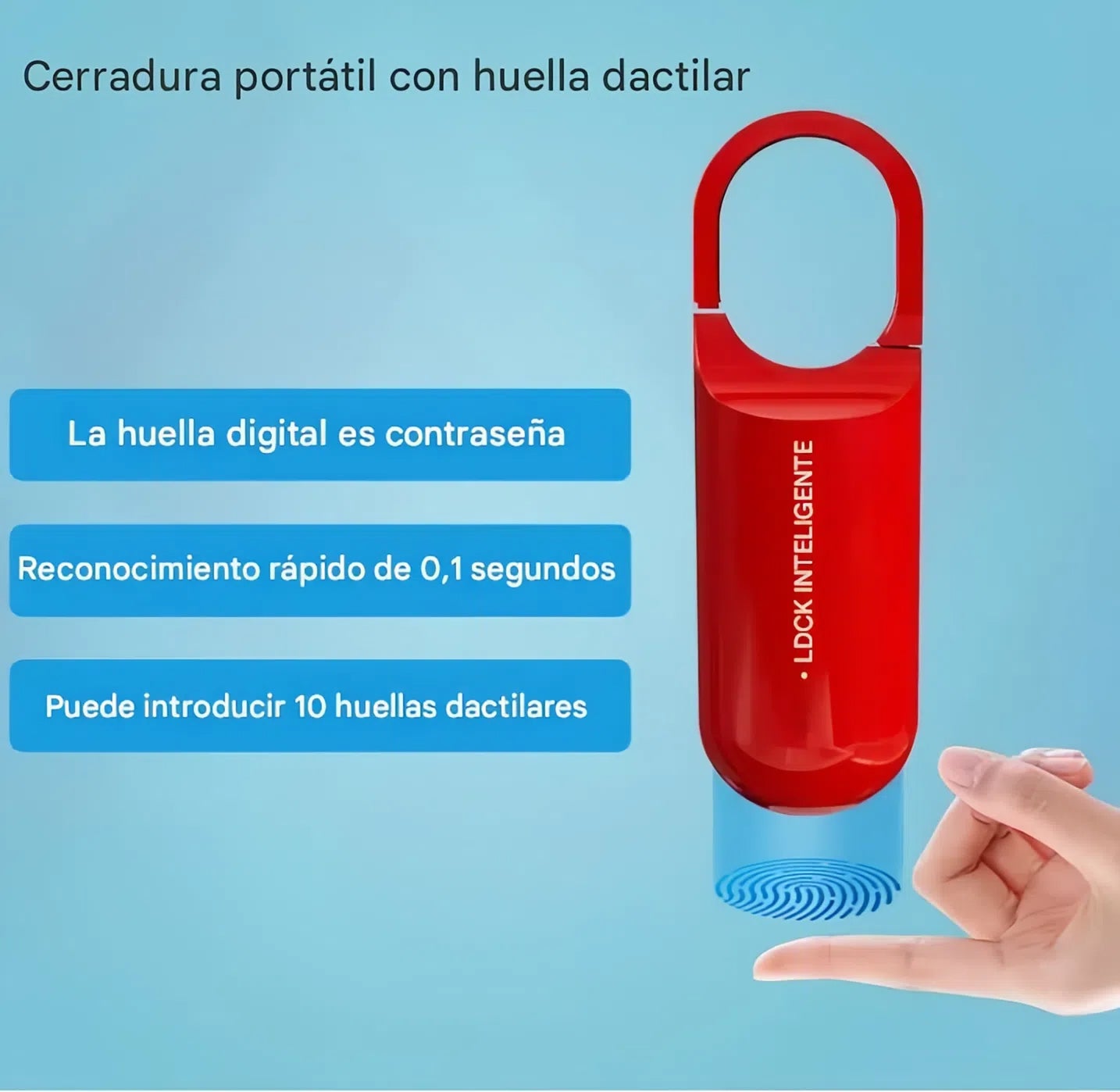 Mini Candado Inteligente con Huella Dactilar 🔒 | Cerradura Biométrica USB Recargable para Gimnasio, Casillero y Mochilas