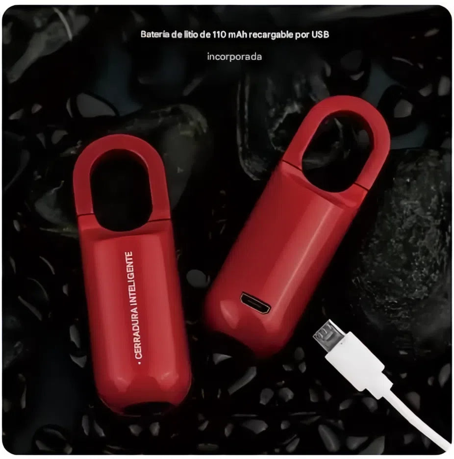 Mini Candado Inteligente con Huella Dactilar 🔒 | Cerradura Biométrica USB Recargable para Gimnasio, Casillero y Mochilas